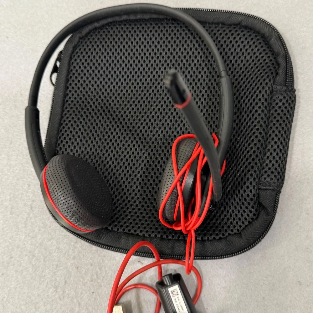 Plantronics Blackwire C3225 Headset Unisex OS Black Red USB-A 3.5mm Wired Case
